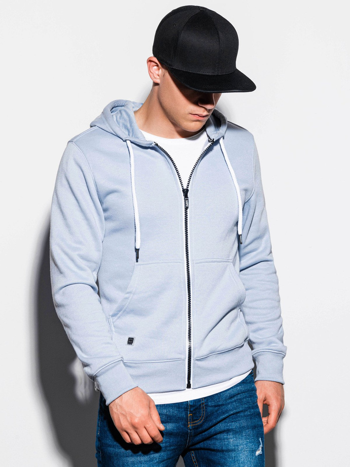 Men's zip-up sweatshirt - light blue B977