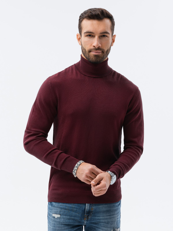 Men's sweater - dark red E179