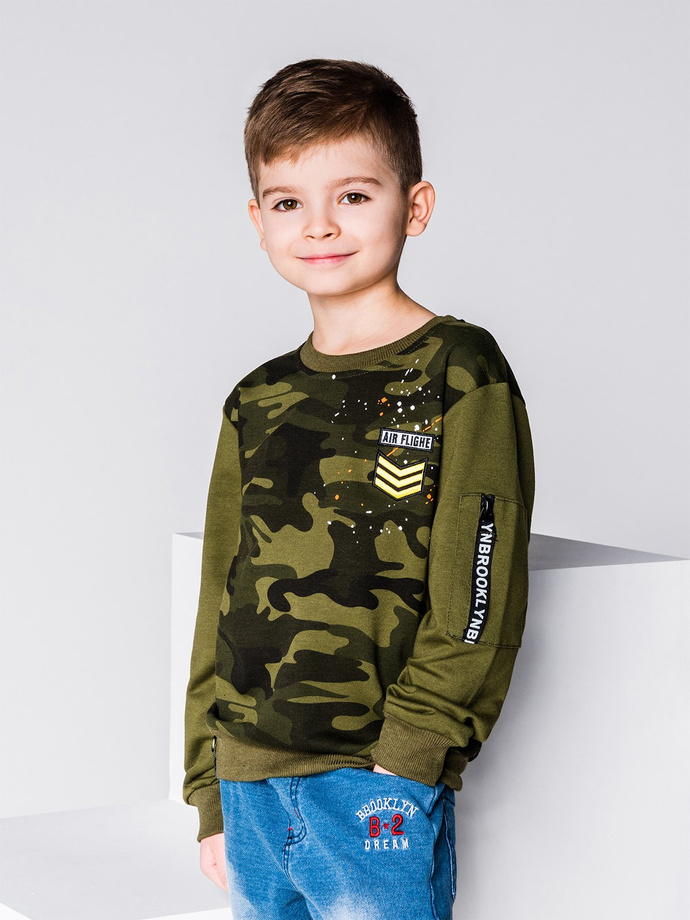 Boy's sweatshirt - dark green KB010