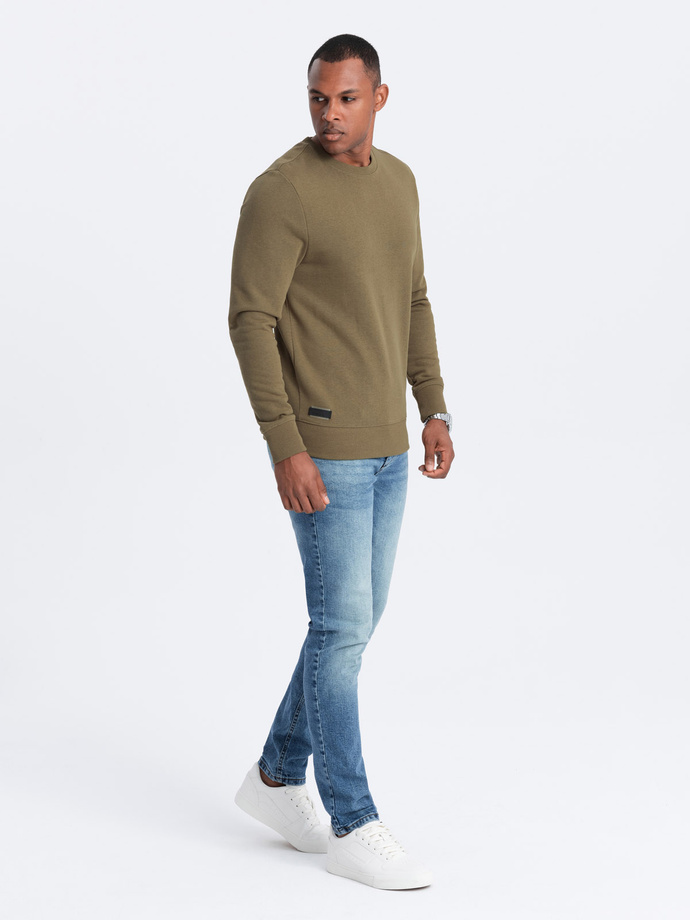 BASIC men's cotton non-stretch sweatshirt - olive V2 OM-SSBN-0159