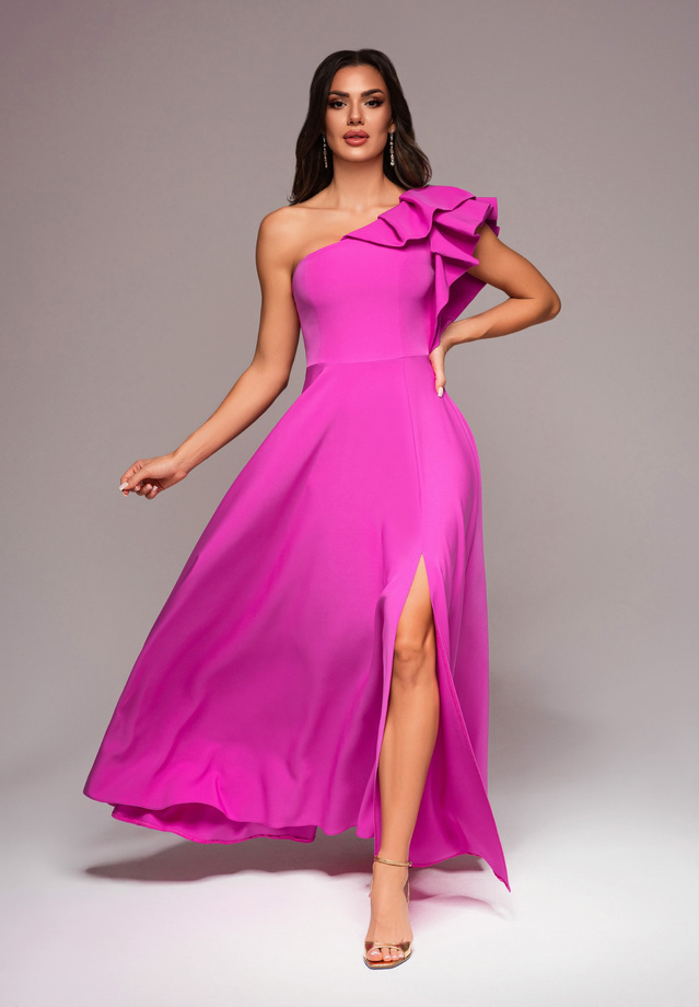 Sukienka wieczorowa LA-OM-DLR020 - fuchsia