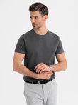 Men's classic cotton BASIC T-shirt - graphite V15 OM-TSBS-0236