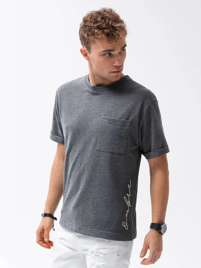 Men's printed t-shirt - black S1371
