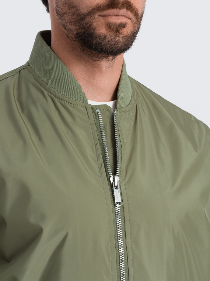 Men's classic bomber jacket - green V2 C439
