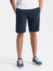  Men's pre-knee BASIC sweat shorts - navy blue V1 OM-SRBS-0149 