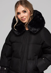 Women's insulated jacket with fur OW-JAHP-0105 v1 - black