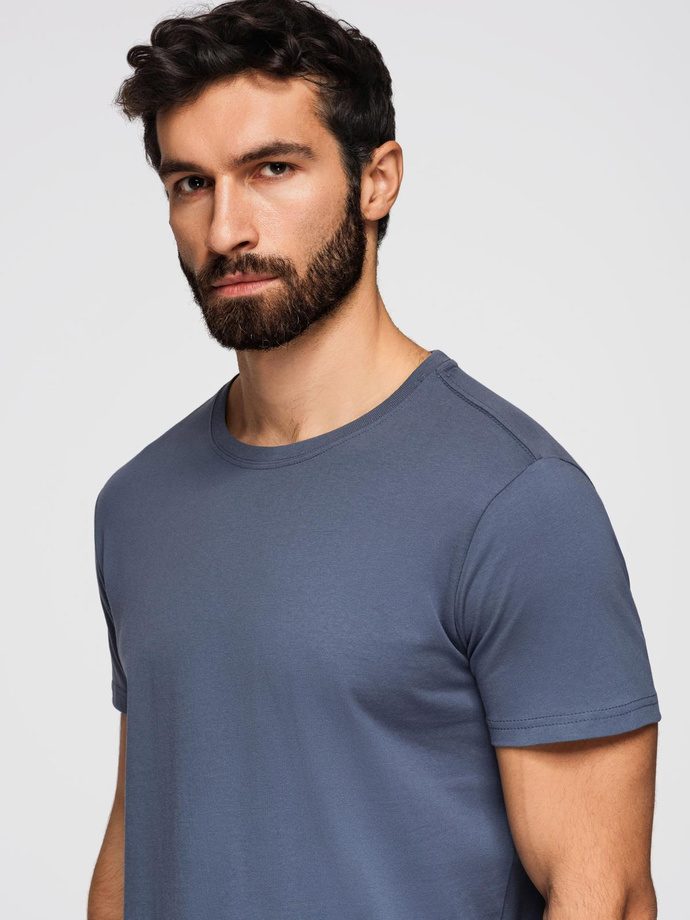 BASIC men's classic cotton T-shirt - blue denim V7 OM-TSBS-0236