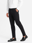Jednolite męskie spodnie chinosy SLIM FIT – czarne V5 OM-PACP-0183