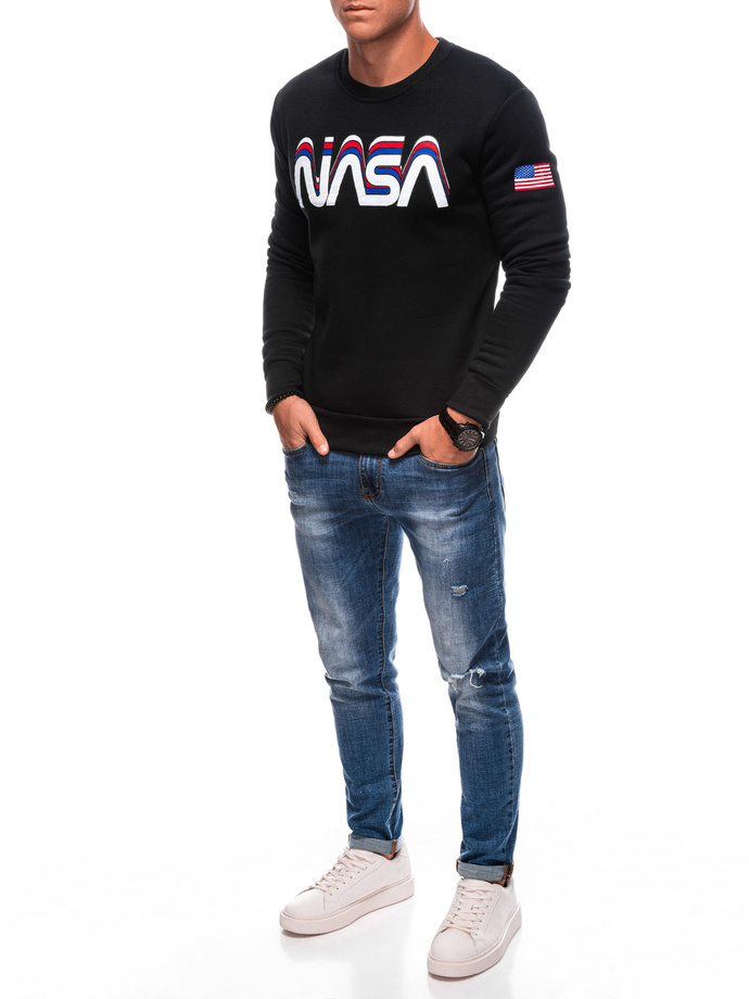 Bluza męska bez kaptura B1686 - czarna