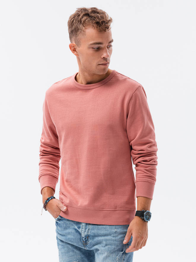 Bluza męska bez kaptura bawełniana B1146 - różowa