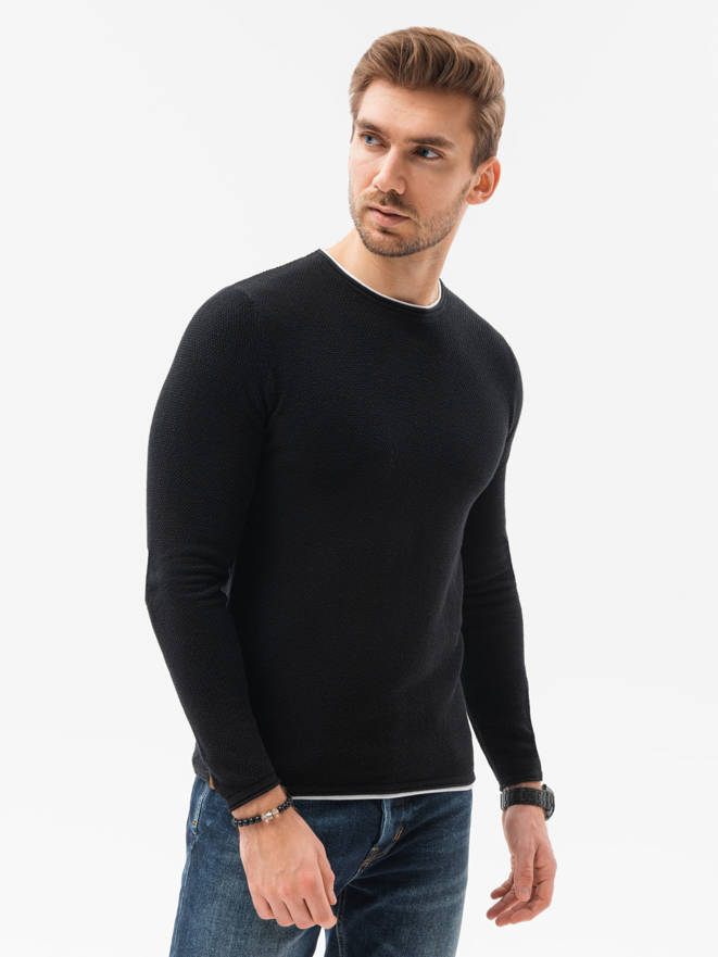 Sweter męski E121 - czarny