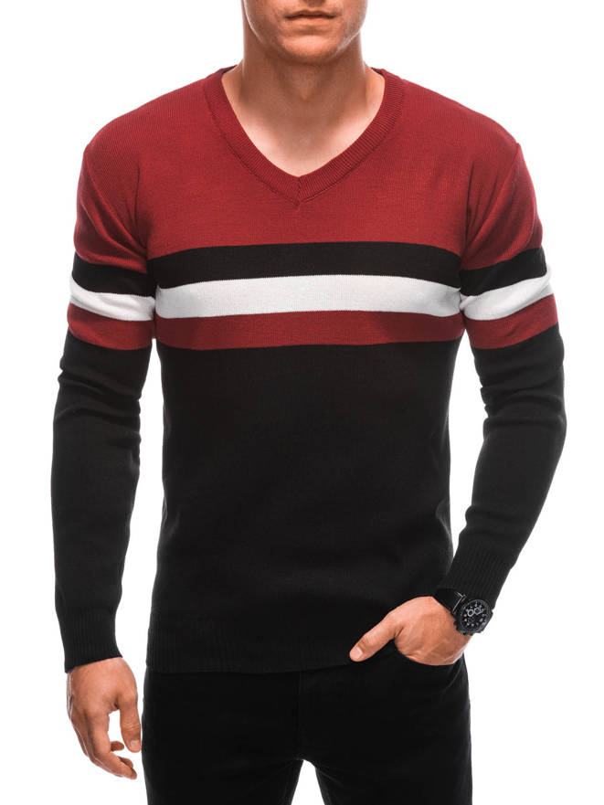 Sweter męski E224 - czerwony
