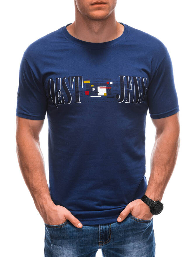 T-shirt męski z nadrukiem S1917 - ciemnoniebieski