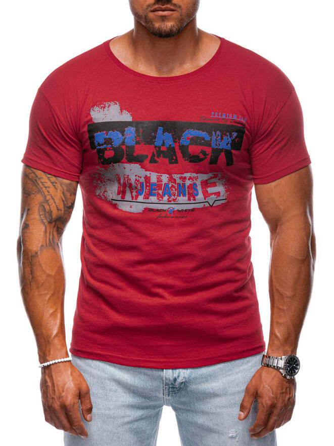 T-shirt męski z nadrukiem S1979 - czerwony