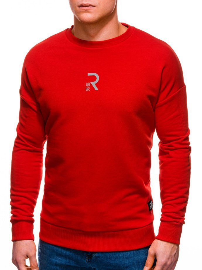 Bluza męska bez kaptura B1231 - czerwona