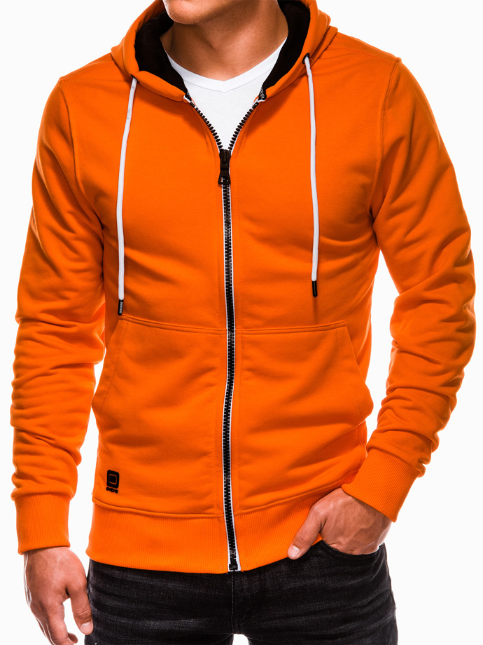 Bluza męska rozpinana z kapturem - pomarańczowa B976
