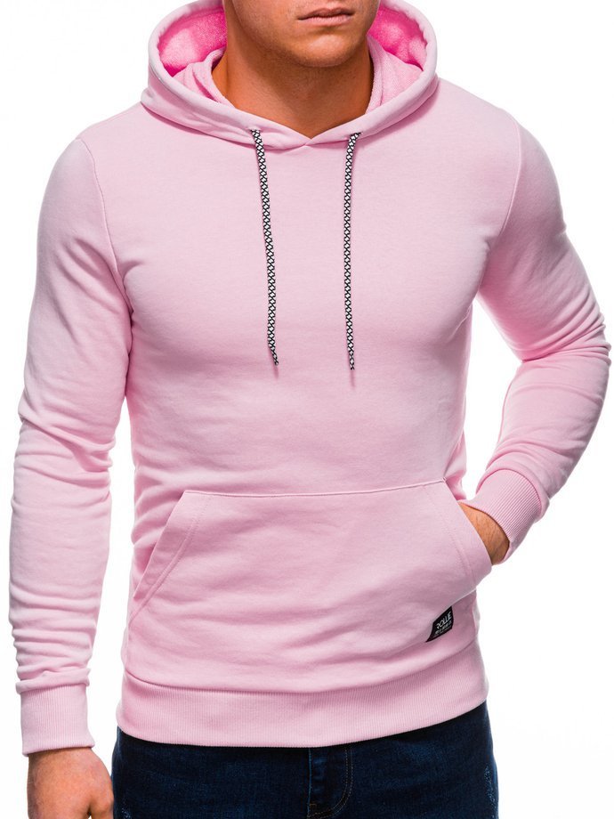 Bluza męska z kapturem B1227 - różowa