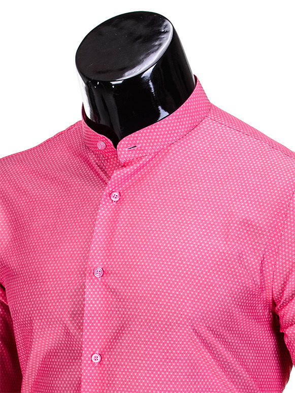 Koszula męska elegancka z długim rękawem K348 - różowa