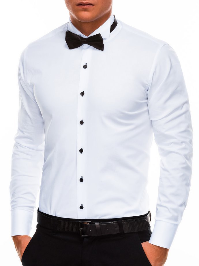 Koszula męska elegancka z długim rękawem - biała K309