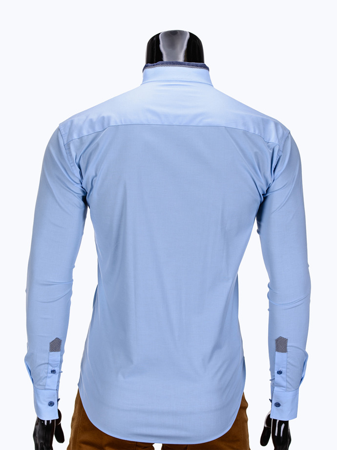 Koszula męska z długim rękawem K346 - błękitna