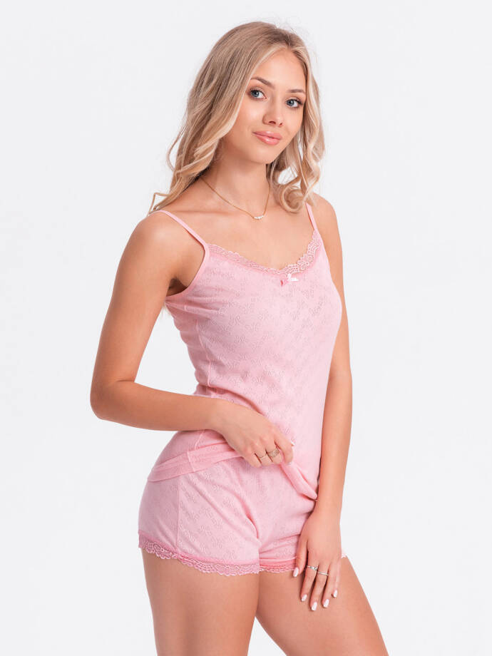 Piżama damska ULR356 - różowa