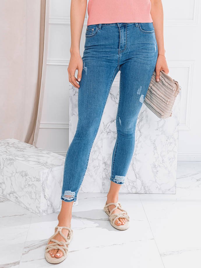 Spodnie damskie jeansowe PLR077 - niebieskie