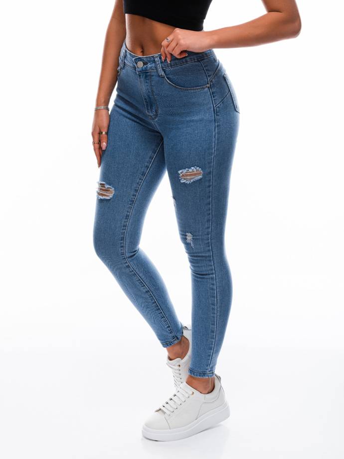 Spodnie damskie jeansowe PLR169 - niebieskie