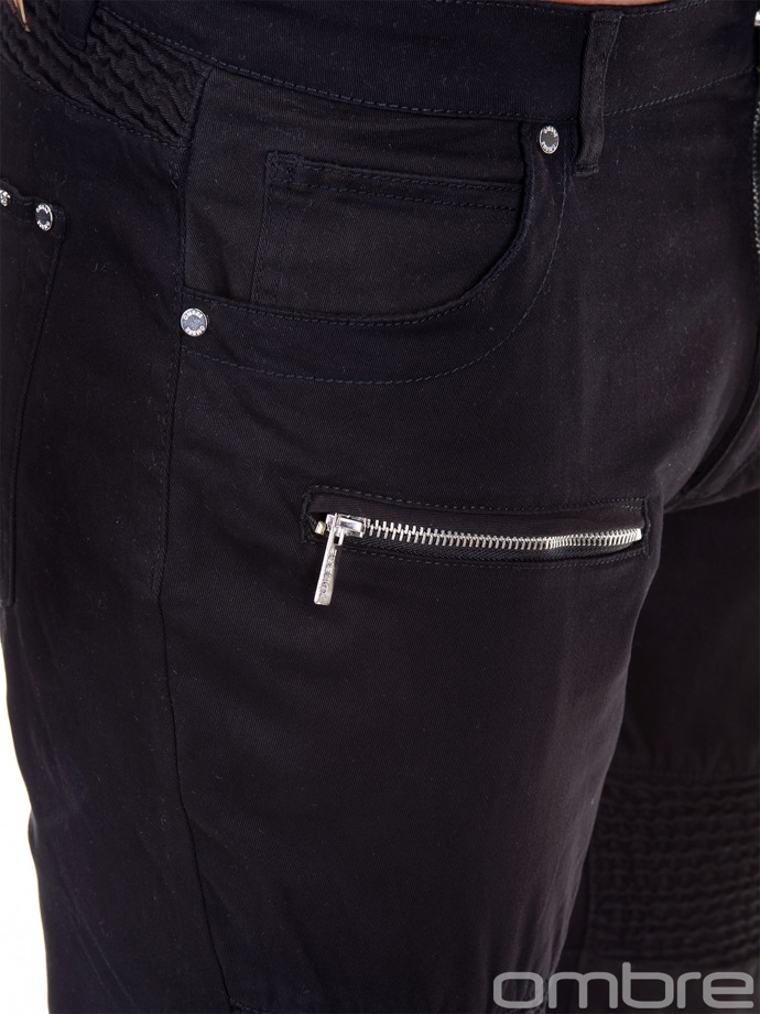 Spodnie męskie casualowe P418 - czarne
