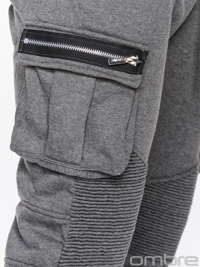 Spodnie męskie dresowe P462 - grafitowe
