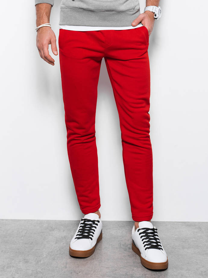 Spodnie męskie dresowe - czerwone P1004