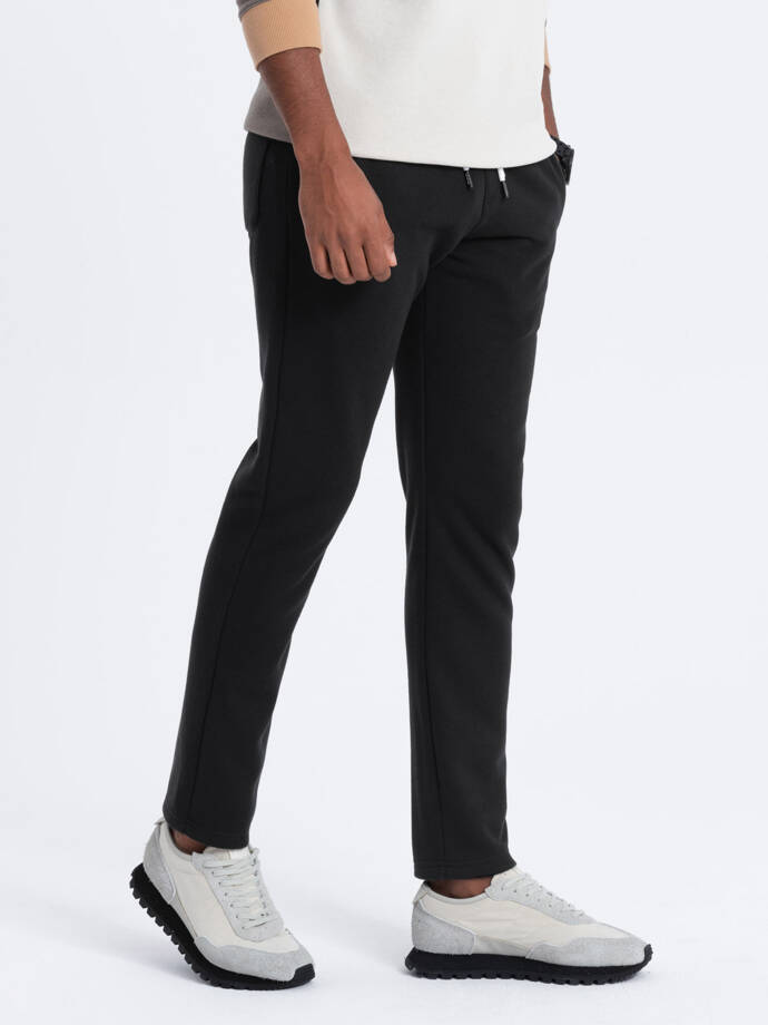 Spodnie męskie dresowe z prostą nogawką - czarne V1 OM-PABS-0155