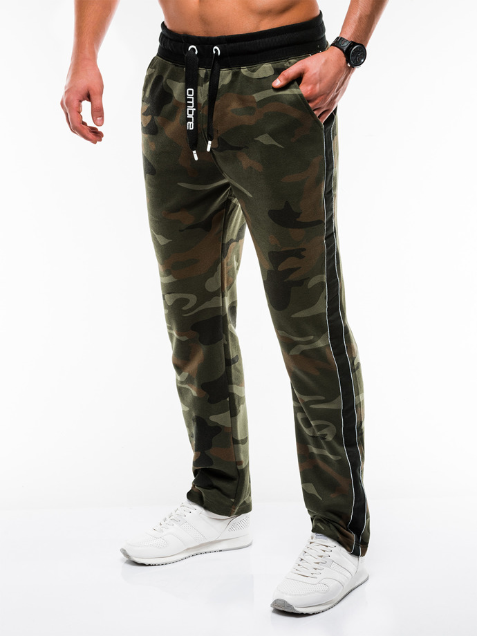 Spodnie męskie dresowe - zielone/moro P741