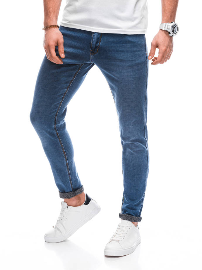 Spodnie męskie jeansowe P1101 - niebieskie