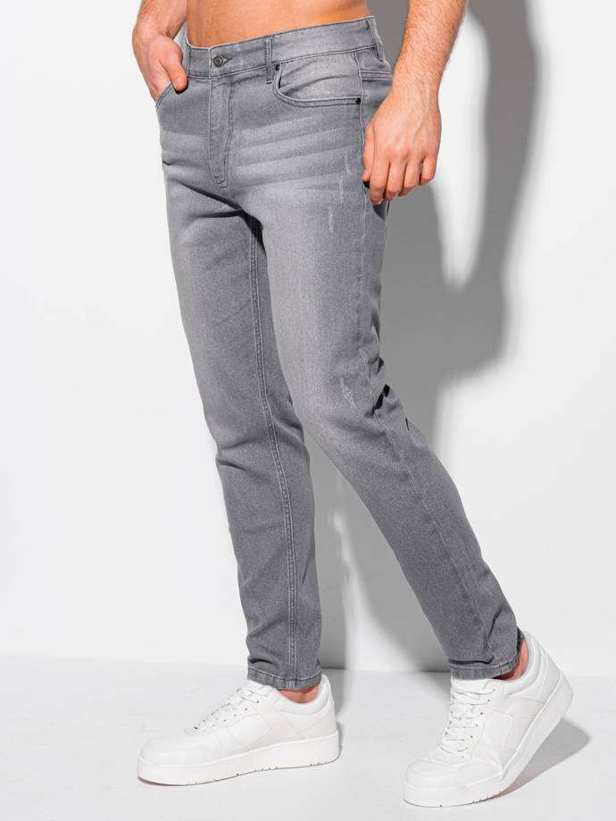 Spodnie męskie jeansowe P1116 - szare