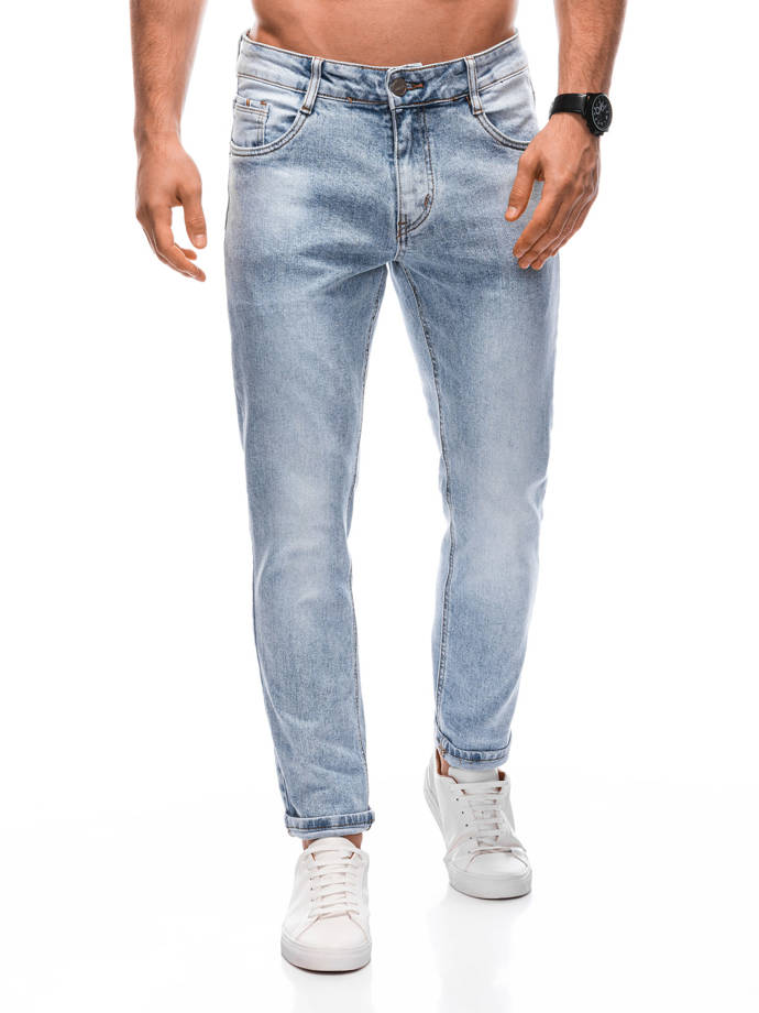 Spodnie męskie jeansowe P1399 - niebieskie