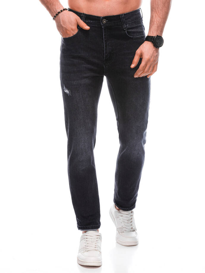 Spodnie męskie jeansowe P1471 - czarne