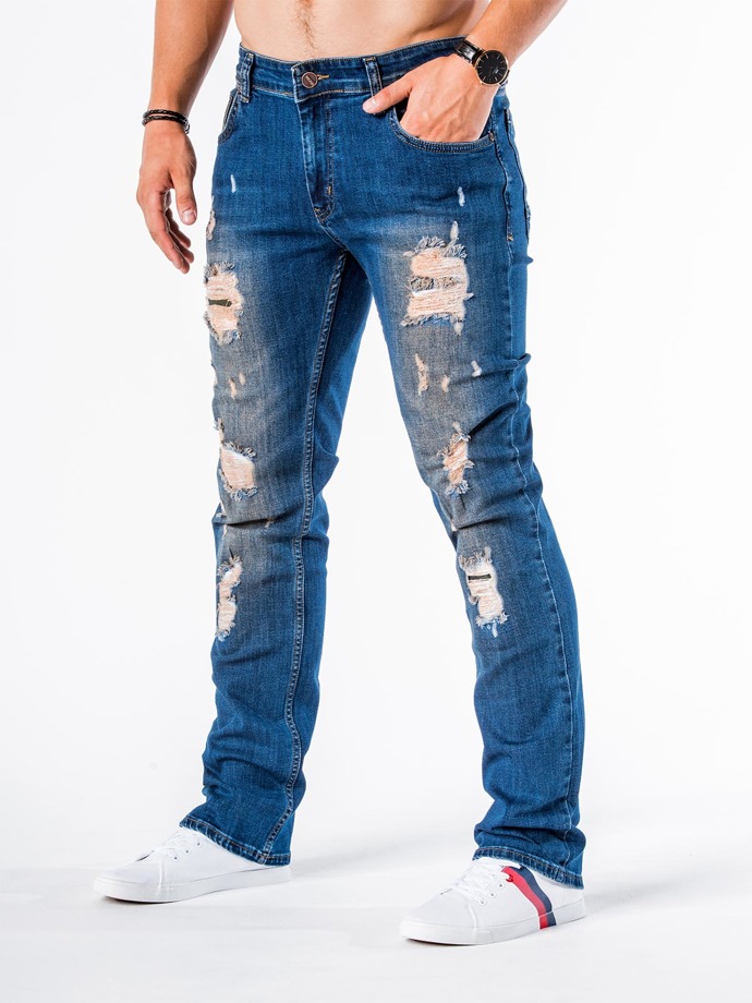 Spodnie męskie jeansowe P210 - niebieskie