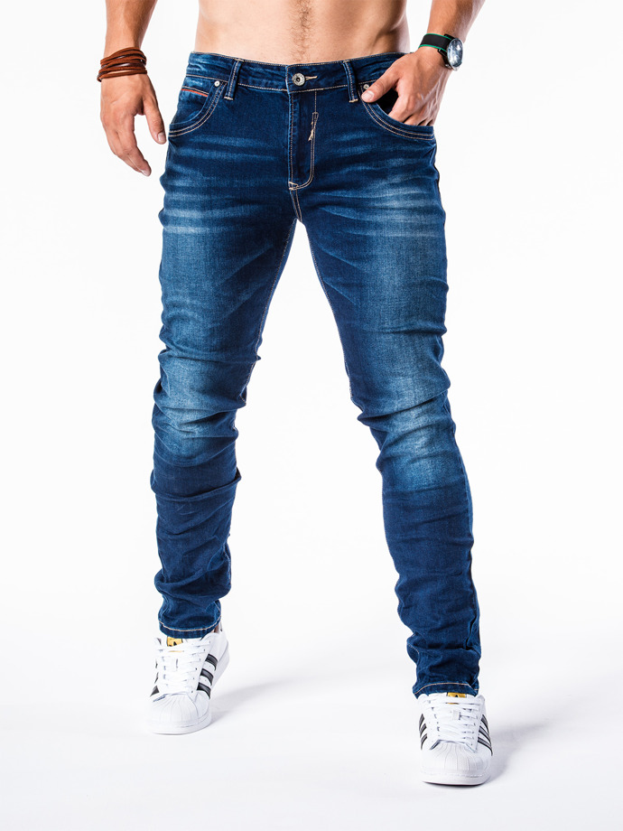 Spodnie męskie jeansowe - granatowe P563