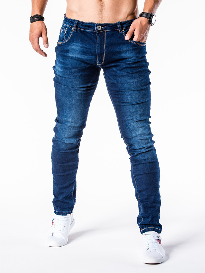 Spodnie męskie jeansowe - granatowe P570