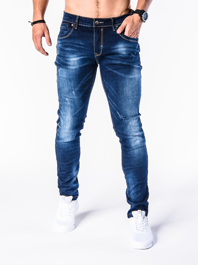 Spodnie męskie jeansowe - granatowe P583