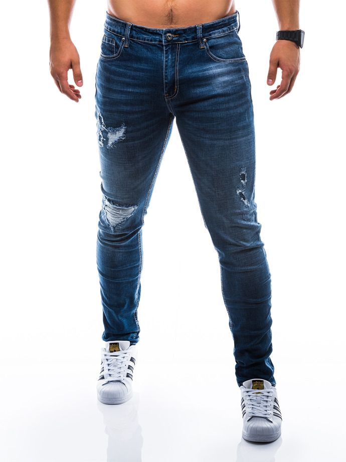 Spodnie męskie jeansowe - granatowe P786