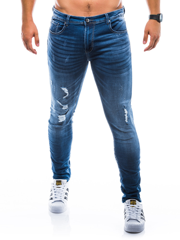 Spodnie męskie jeansowe - niebieskie P776