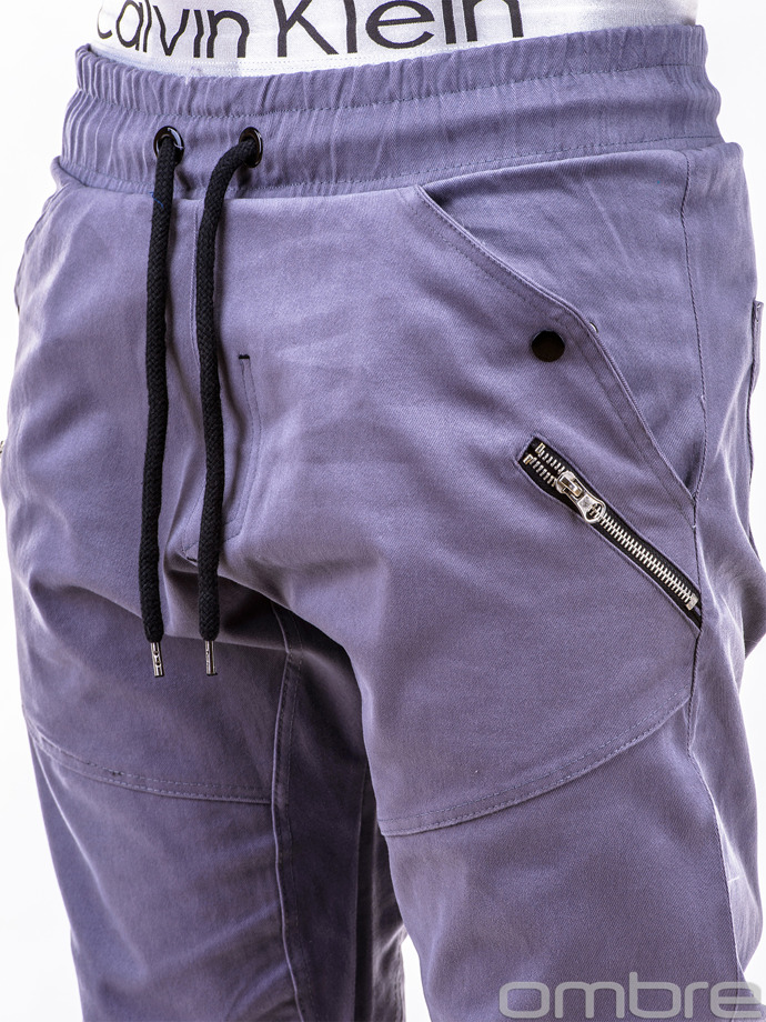 Spodnie męskie joggery P241 - szare