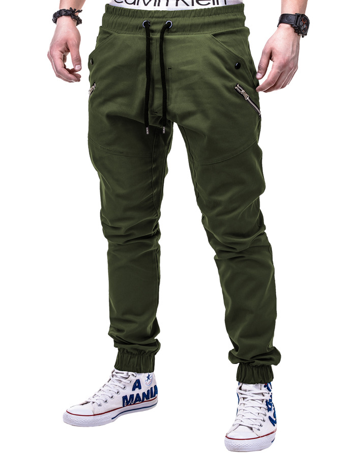 Spodnie męskie joggery - zielone P241