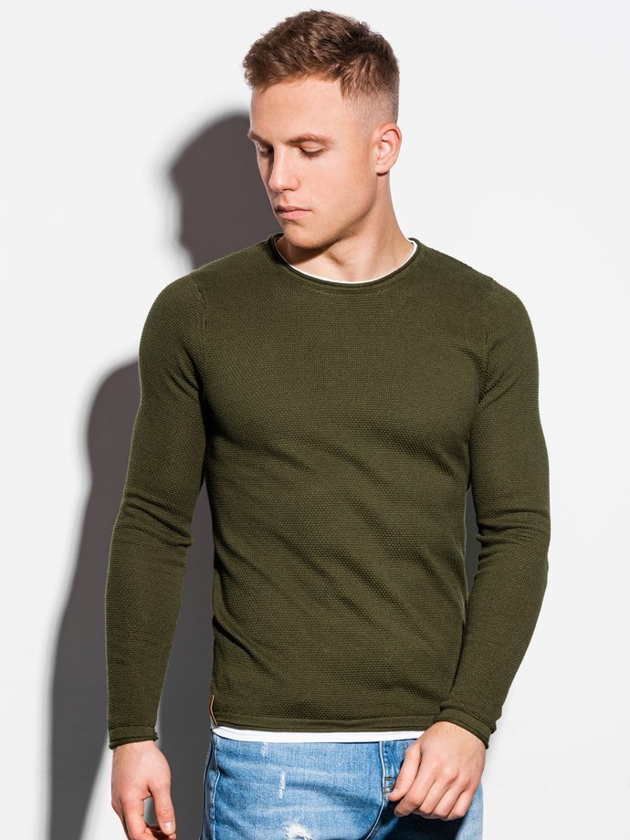 Sweter męski - khaki E121