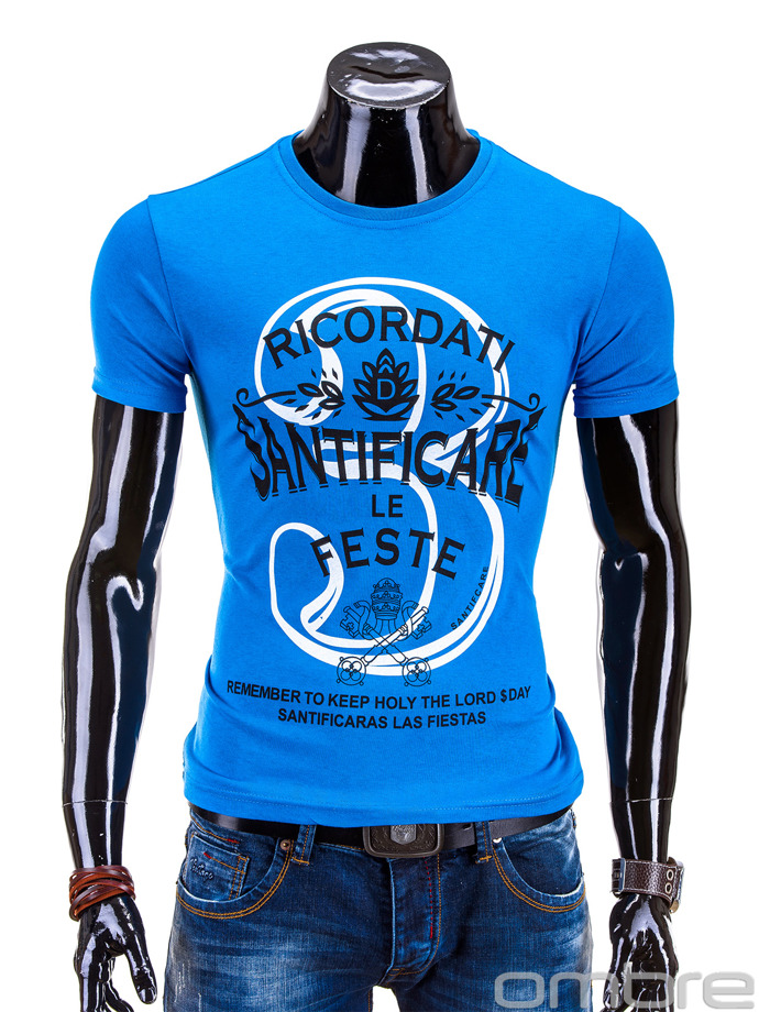 T-shirt S556 - niebieski
