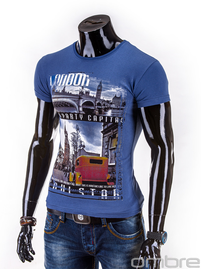 T-shirt S567 - granatowa