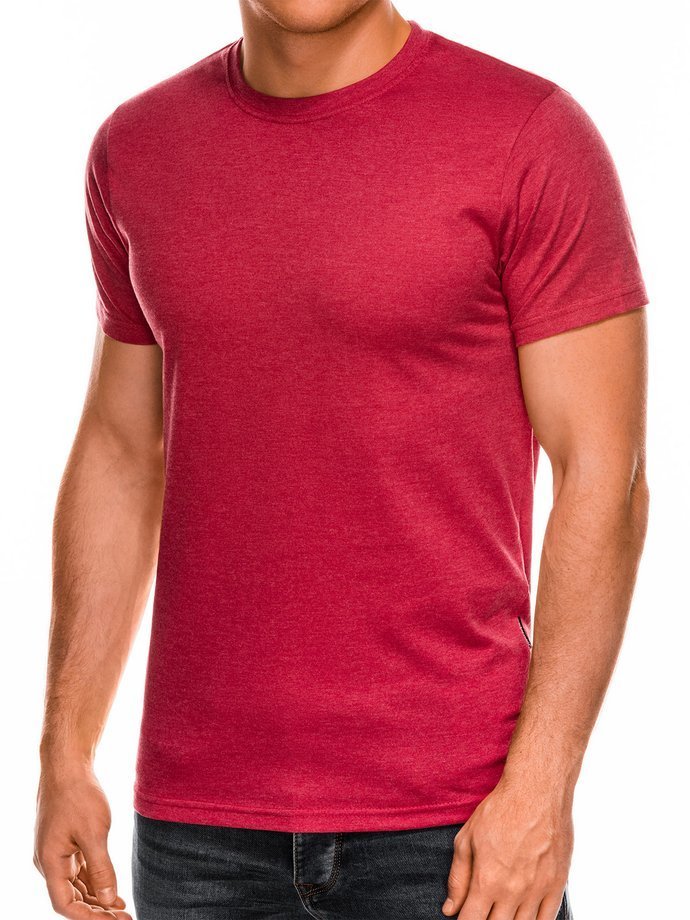 T-shirt męski BASIC S884 - czerwony melanżowy