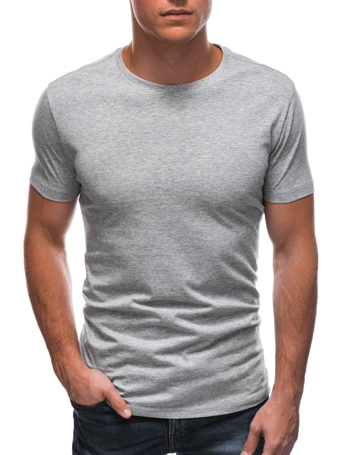 T-shirt męski basic EM-TSBS-0100 - szary/melanżowy
