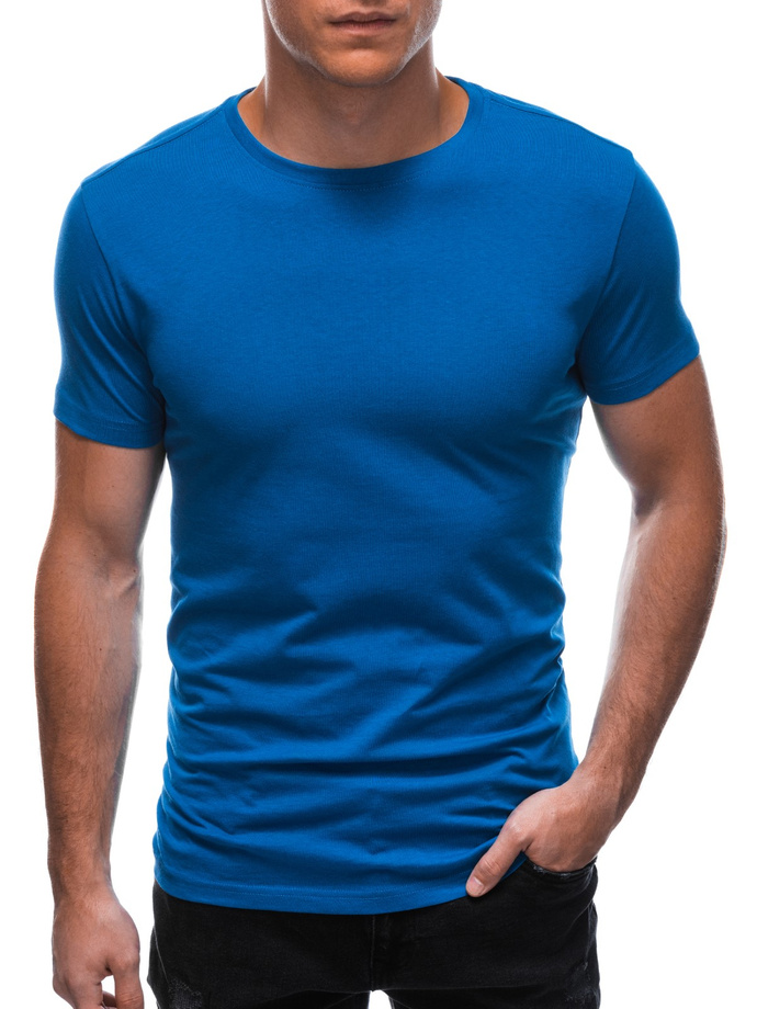 T-shirt męski basic S1683 - niebieski